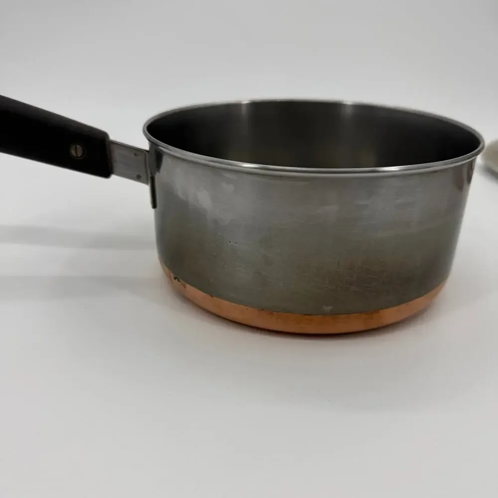 REVERE WARE Copper Bottom Stainless Steel 2 Quart Sauce Pan with lid D